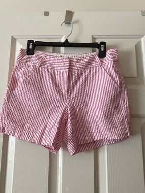 J. Crew Pink Seersucker Shorts